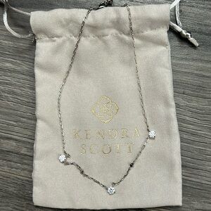 NWT Kendra Scott Jada Silver Strand Necklace in
White CZ